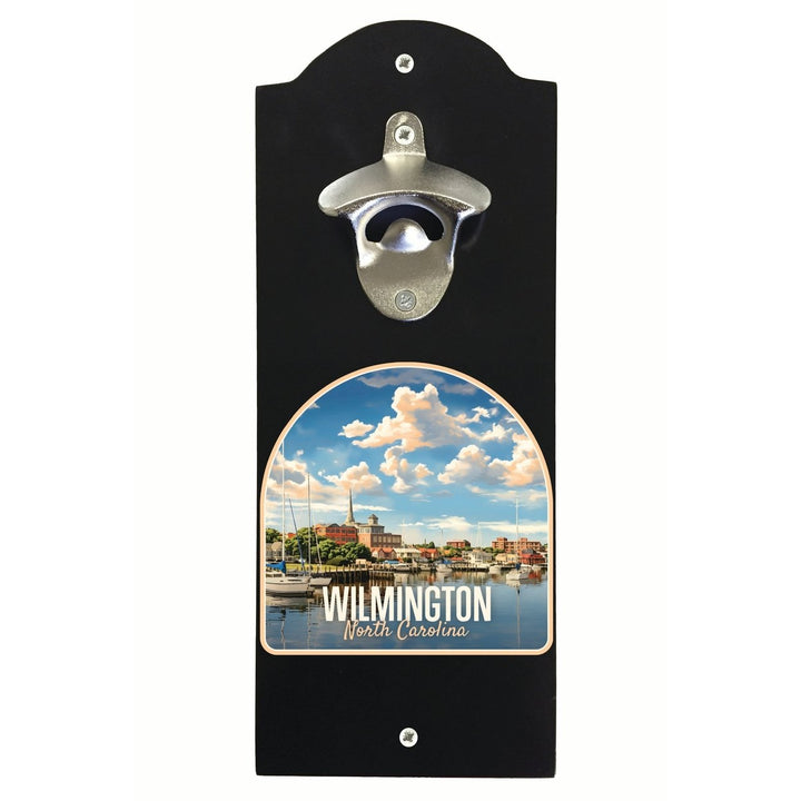 Wilmington North Carolina Riverwalk Design Souvenir Wall mounted bottle opener Image 1