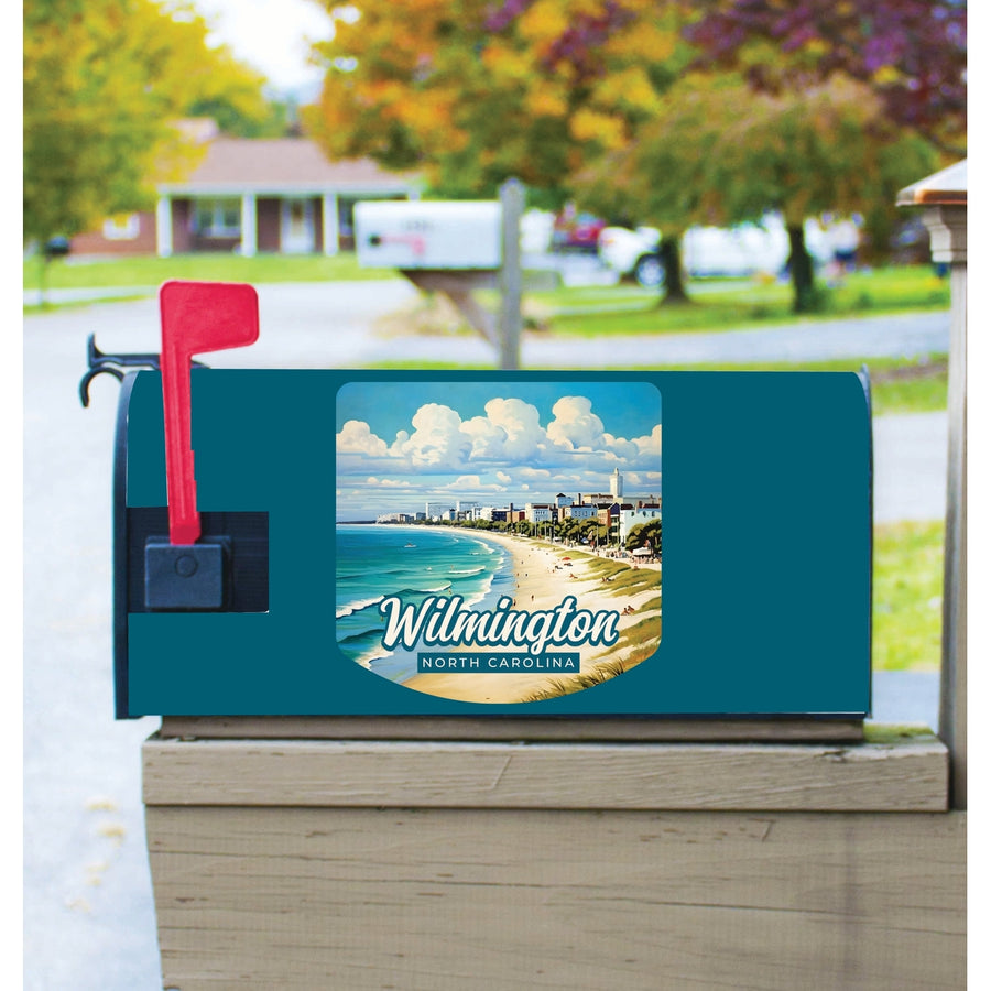 Wilmington North Carolina Beach Waves Design Souvenir Magnetic Mailbox Cover Image 1