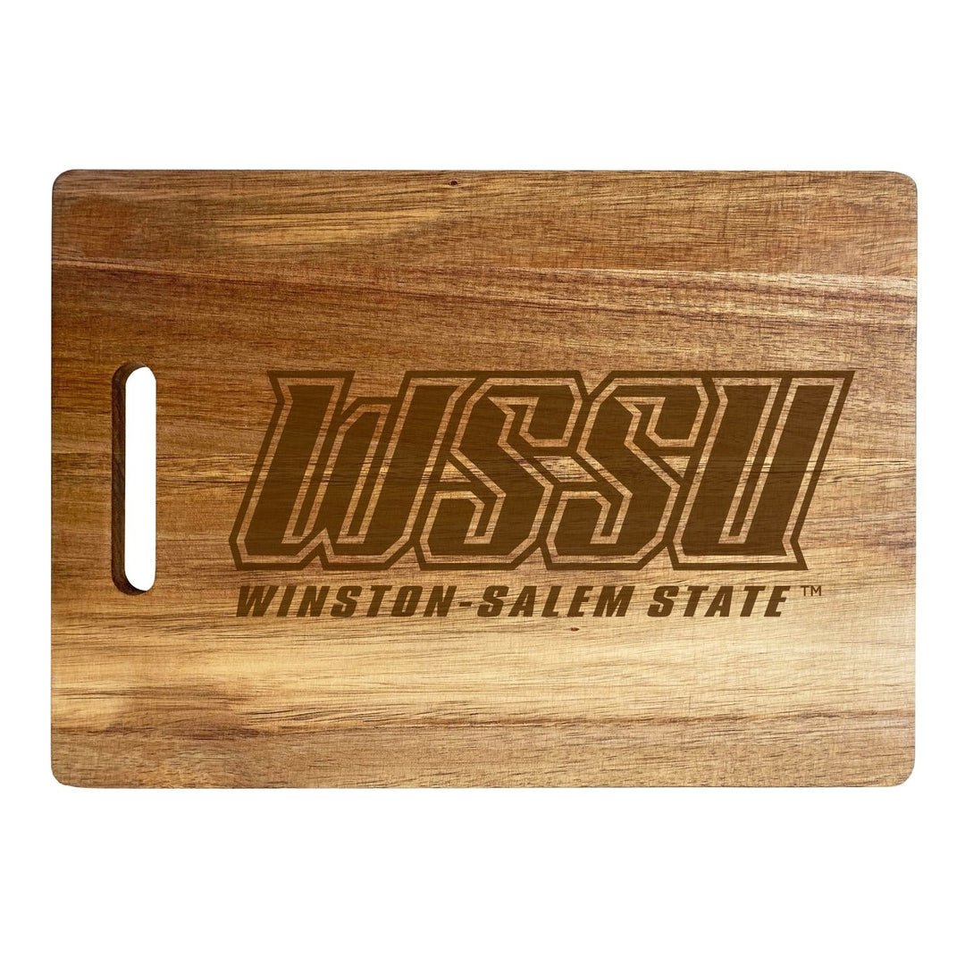 Winston Salem State Engraved Wooden Cutting Board 10" x 14" Acacia Wood Officially Licensed Collegiate Product Image 2