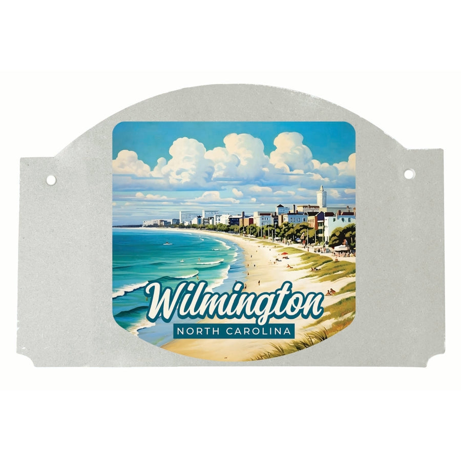 Wilmington North Carolina Beach Waves Design Souvenir Wood sign flat with string Image 1