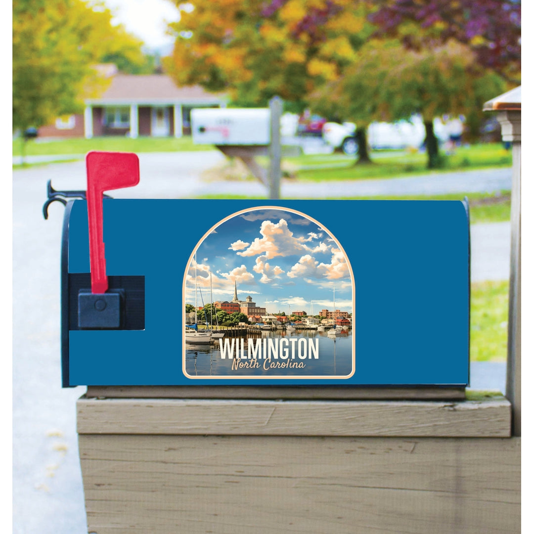 Wilmington North Carolina Riverwalk Design Souvenir Magnetic Mailbox Cover Image 1