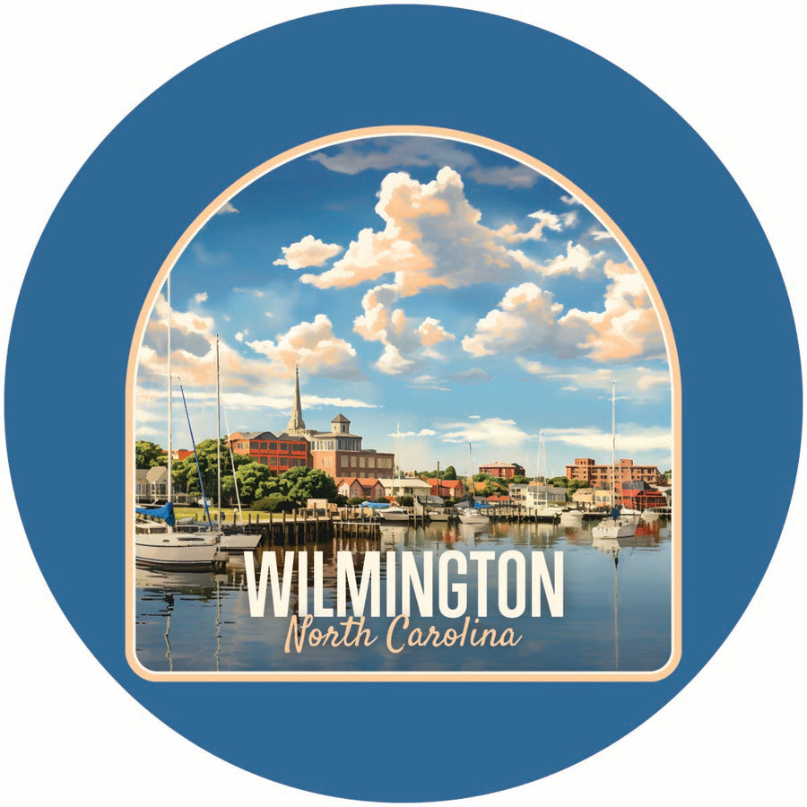 Wilmington North Carolina Riverwalk Design Souvenir Coaster Paper 4 Pack Image 1