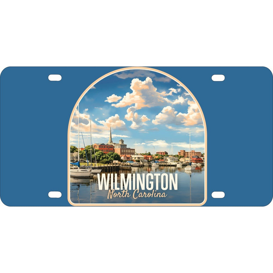 Wilmington North Carolina Riverwalk Design Souvenir Mini Metal License Plate 4.75 x 2.25 inch Image 1