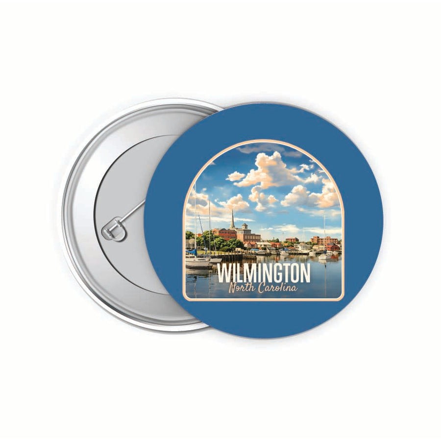 Wilmington North Carolina Riverwalk Design Souvenir Small 2-Inch Button Pin 4 Pack Image 1