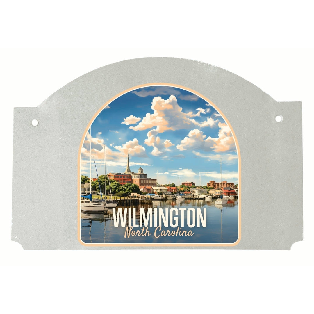 Wilmington North Carolina Riverwalk Design Souvenir Wood sign flat with string Image 1