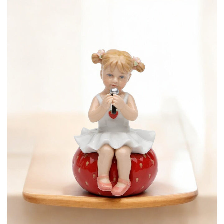 Ceramic Girl Playing on Bean Bag Figurine 4.25 Inches Image 2