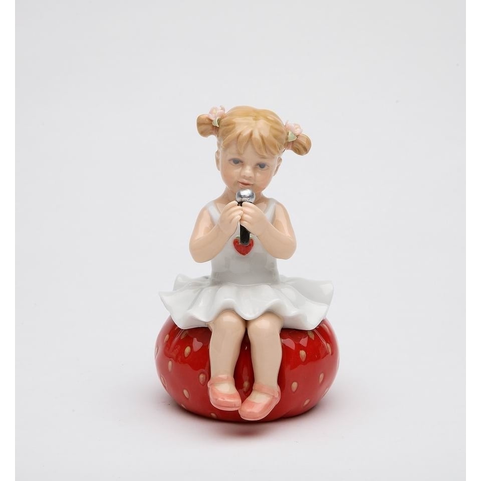 Ceramic Girl Playing on Bean Bag Figurine 4.25 Inches Image 3