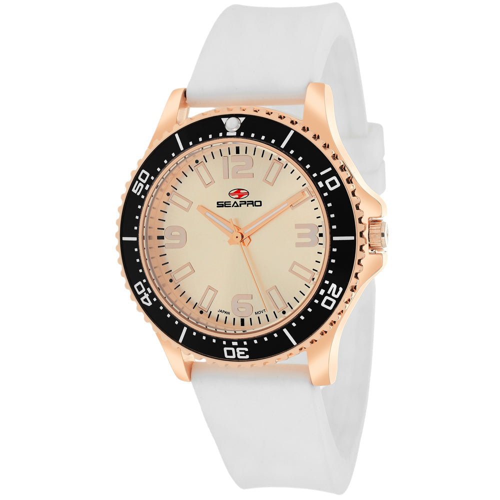 Seapro Womens Tideway Rose Gold Dial Watch SP5418 Stainless Steel Silicone Strap Image 1