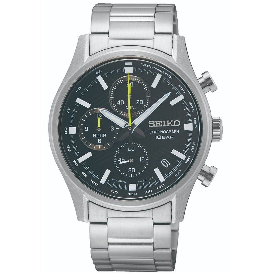 Seiko Mens Classic Black Dial Watch - SSB419P1 Image 1