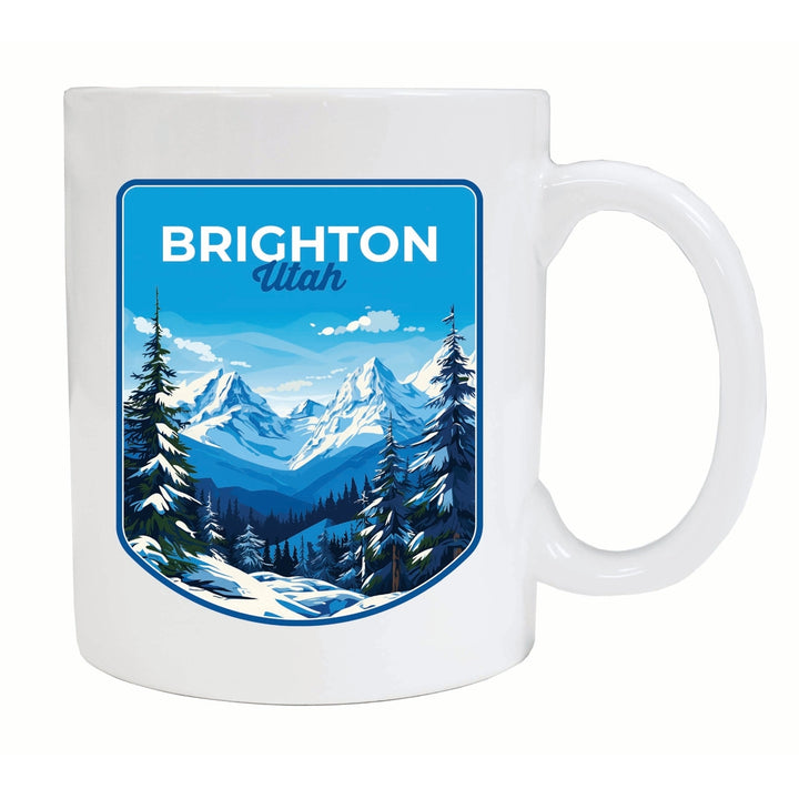 Brighton Utah Ski Resort Mountain Design Souvenir 12 oz Ceramic Coffee Mug Image 1