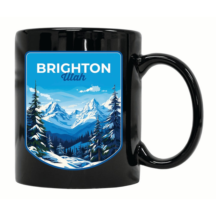 Brighton Utah Ski Resort Mountain Design Souvenir 12 oz Ceramic Coffee Mug Image 2