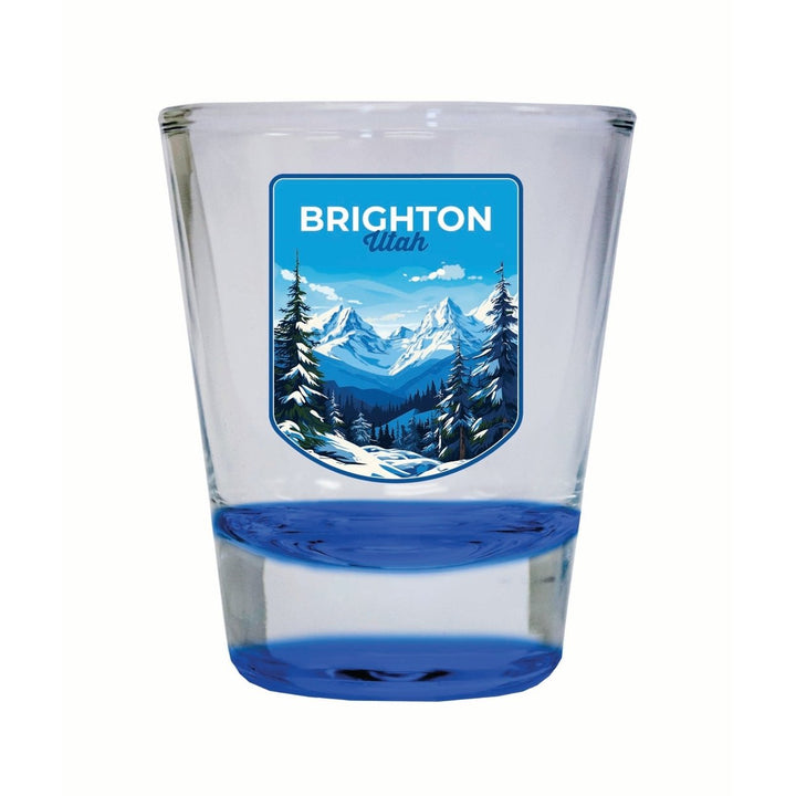 Brighton Utah Ski Resort Mountain Design Souvenir 2 Ounce Shot Glass Round Image 3