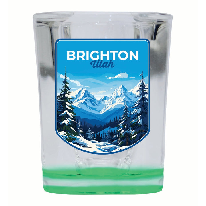 Brighton Utah Ski Resort Mountain Design Souvenir 2 Ounce Shot Glass Square Image 1