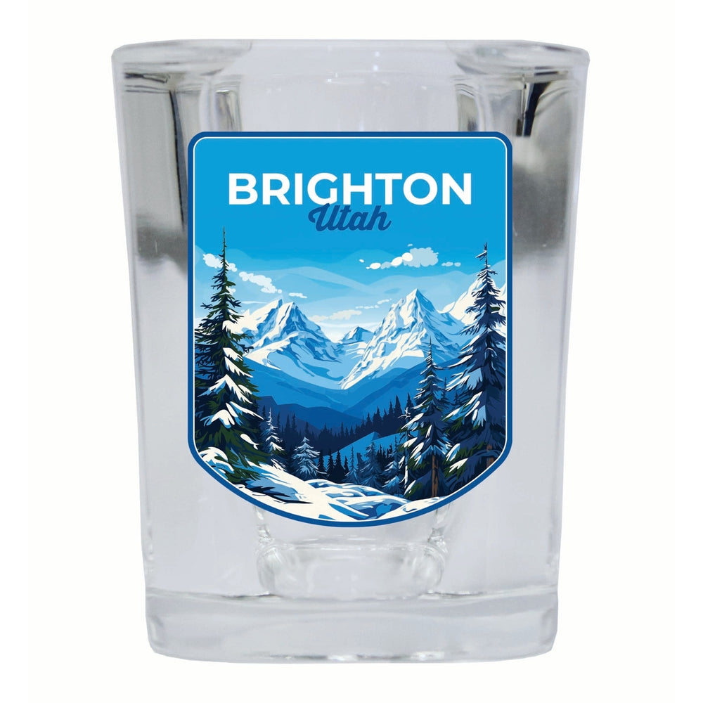 Brighton Utah Ski Resort Mountain Design Souvenir 2 Ounce Shot Glass Square Image 2