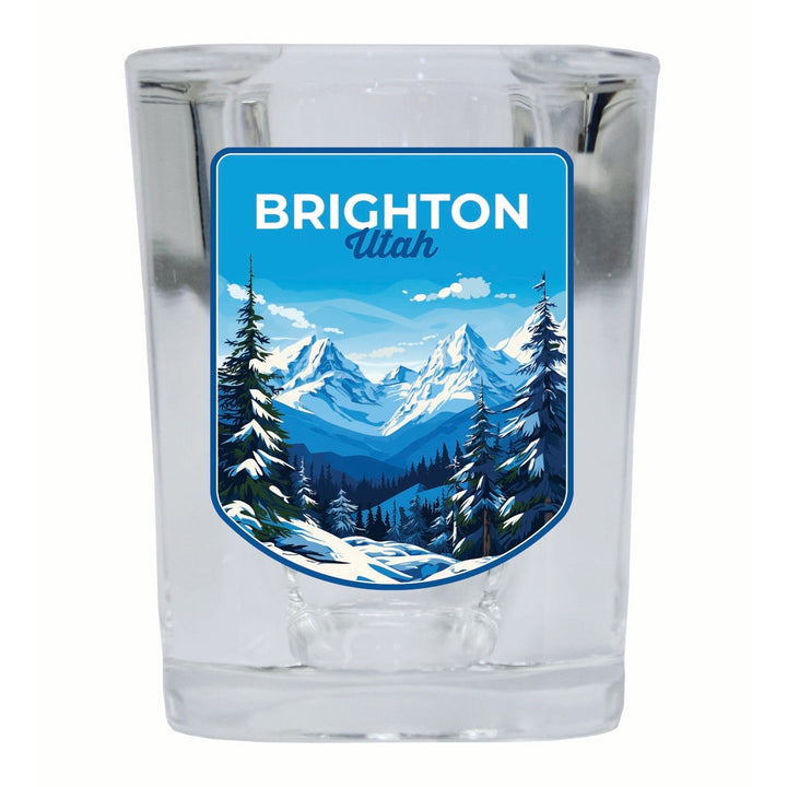 Brighton Utah Ski Resort Mountain Design Souvenir 2 Ounce Shot Glass Square Image 2