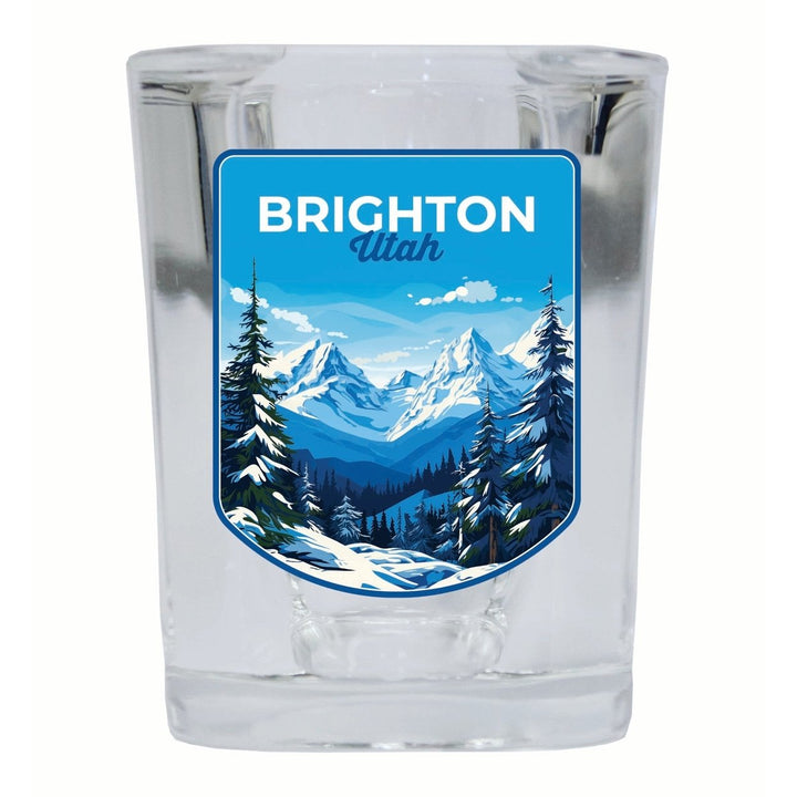 Brighton Utah Ski Resort Mountain Design Souvenir 2 Ounce Shot Glass Square Image 1