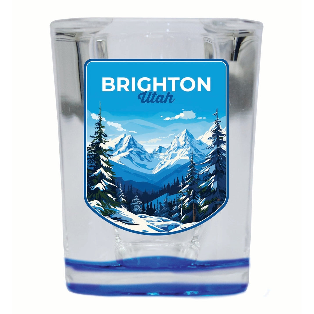 Brighton Utah Ski Resort Mountain Design Souvenir 2 Ounce Shot Glass Square Image 3