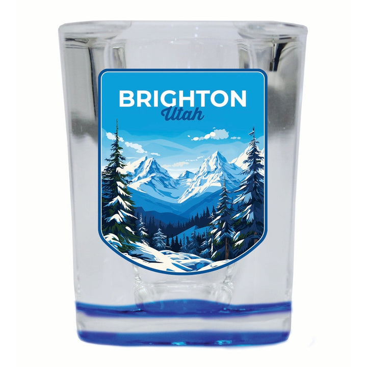 Brighton Utah Ski Resort Mountain Design Souvenir 2 Ounce Shot Glass Square Image 3