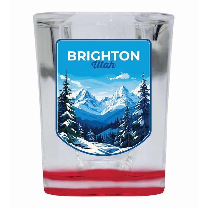 Brighton Utah Ski Resort Mountain Design Souvenir 2 Ounce Shot Glass Square Image 1