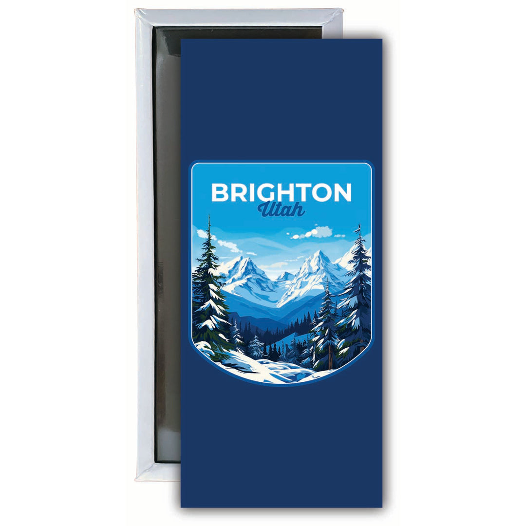 Brighton Utah Ski Resort Mountain Design Souvenir Fridge Magnet 4.75 x 2 Inch Image 1