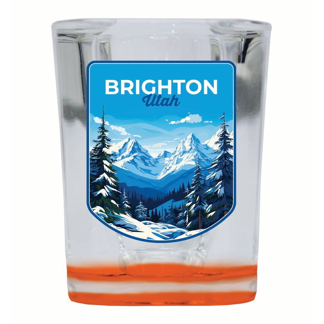 Brighton Utah Ski Resort Mountain Design Souvenir 2 Ounce Shot Glass Square Image 4