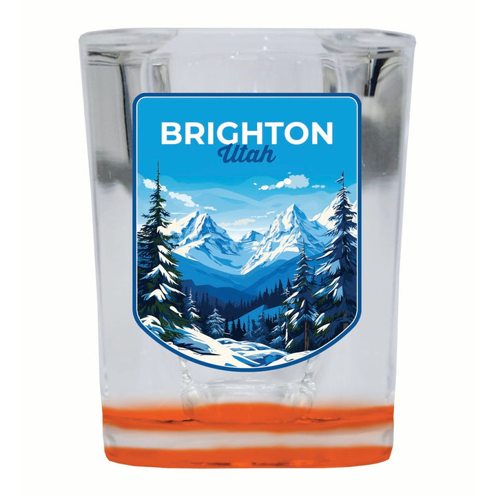 Brighton Utah Ski Resort Mountain Design Souvenir 2 Ounce Shot Glass Square Image 4