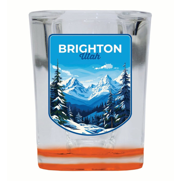 Brighton Utah Ski Resort Mountain Design Souvenir 2 Ounce Shot Glass Square Image 1