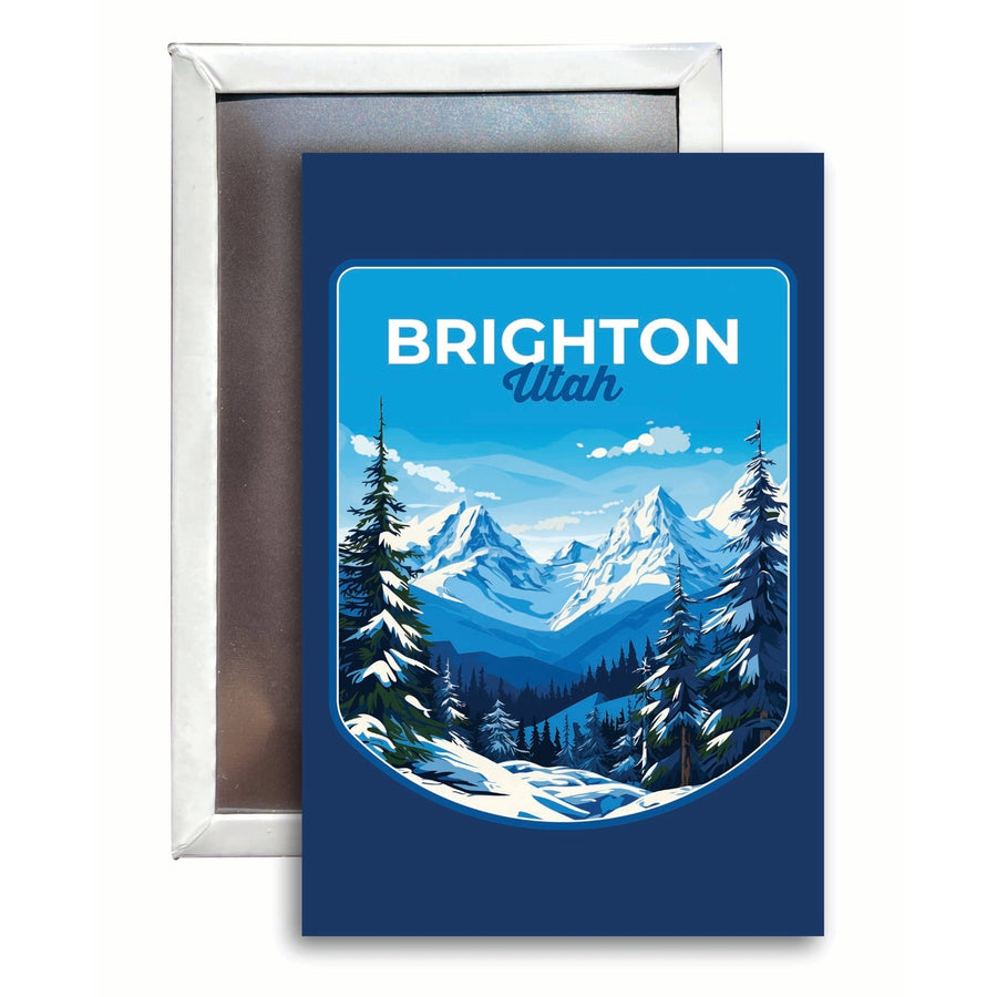 Brighton Utah Ski Resort Mountain Design Souvenir Refrigerator Magnet 2.5"X3.5" Image 1