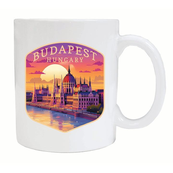 Budapest Hungary Parliament Building Design Souvenir 12 oz Ceramic Coffee Mug Image 1