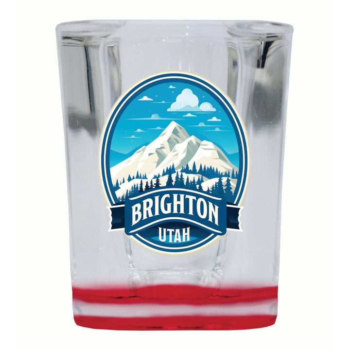 Brighton Utah Snowy Mountain Illustration Design Souvenir 2 Ounce Shot Glass Square Image 4