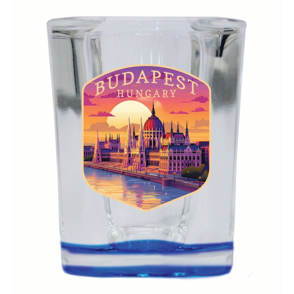 Budapest Hungary Parliament Building Design Souvenir 2 Ounce Shot Glass Square Image 2