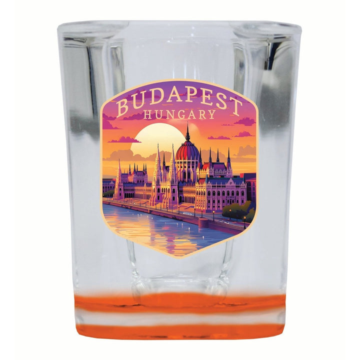 Budapest Hungary Parliament Building Design Souvenir 2 Ounce Shot Glass Square Image 3