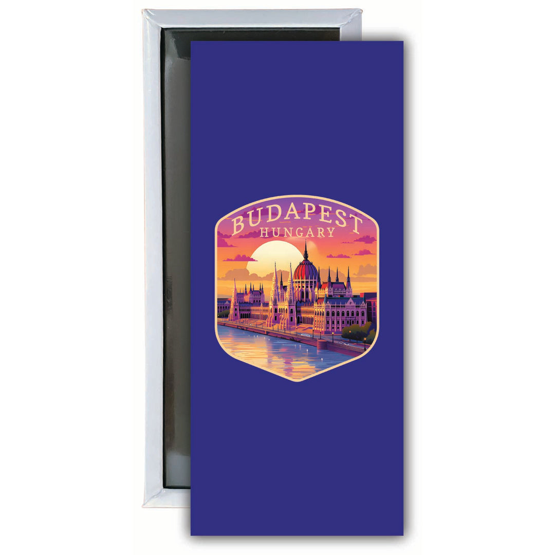 Budapest Hungary Parliament Building Design Souvenir Fridge Magnet 4.75 x 2 Inch Image 1