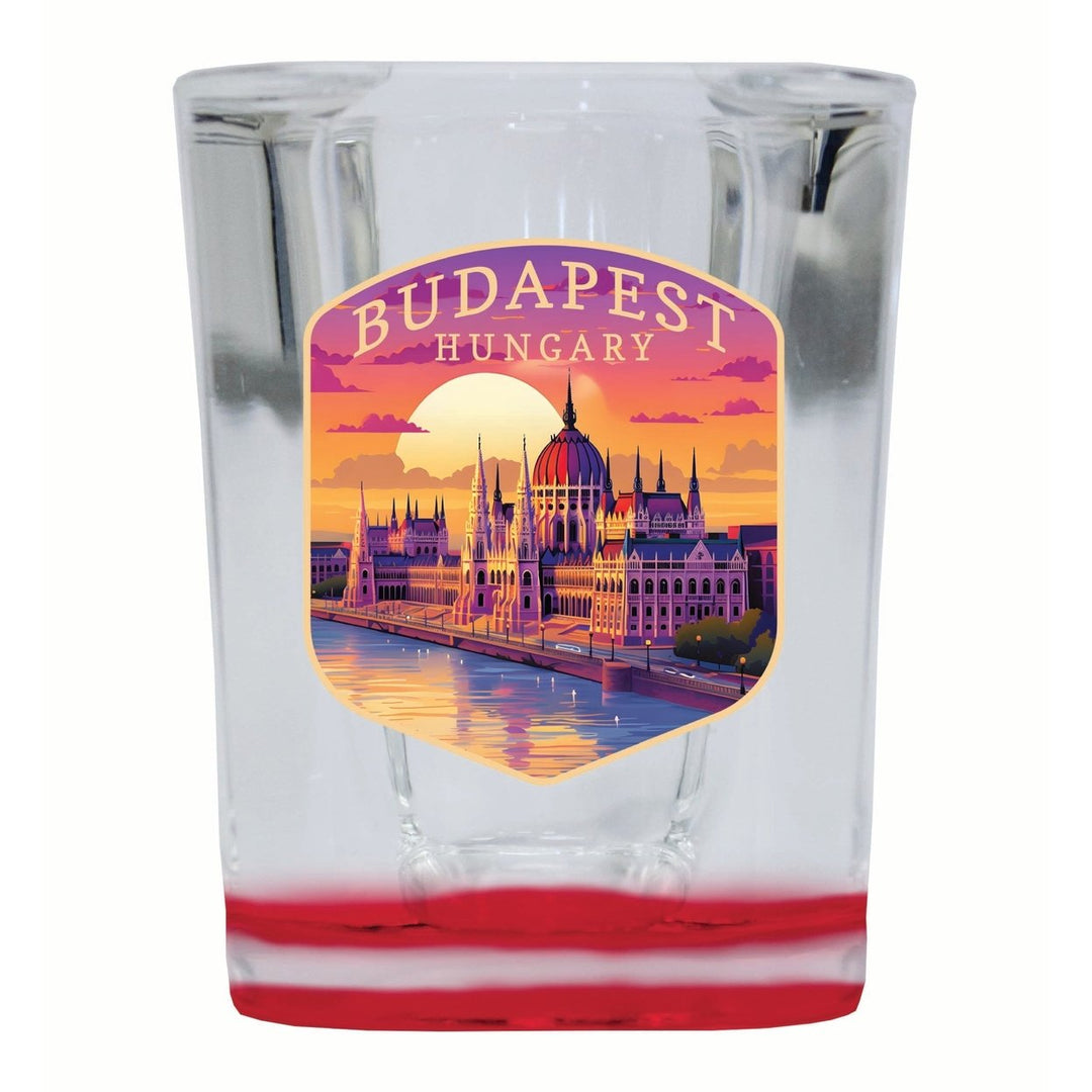 Budapest Hungary Parliament Building Design Souvenir 2 Ounce Shot Glass Square Image 4