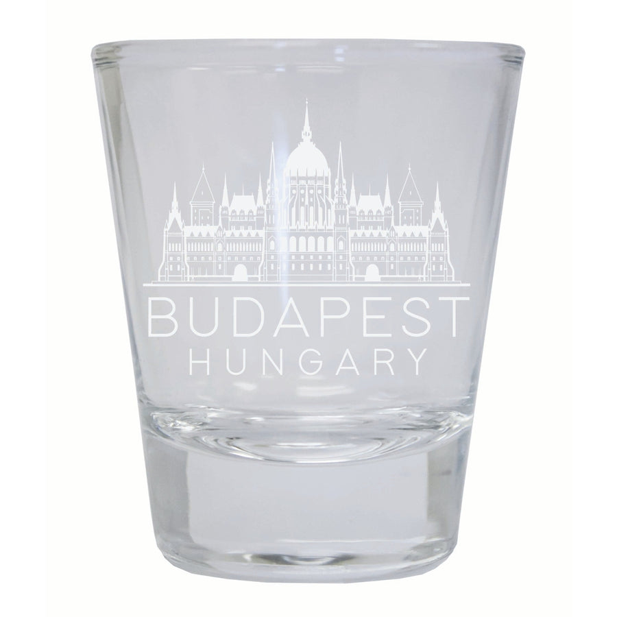 Budapest Hungary Souvenir 2 Ounce Engraved Shot Glass Round Image 1