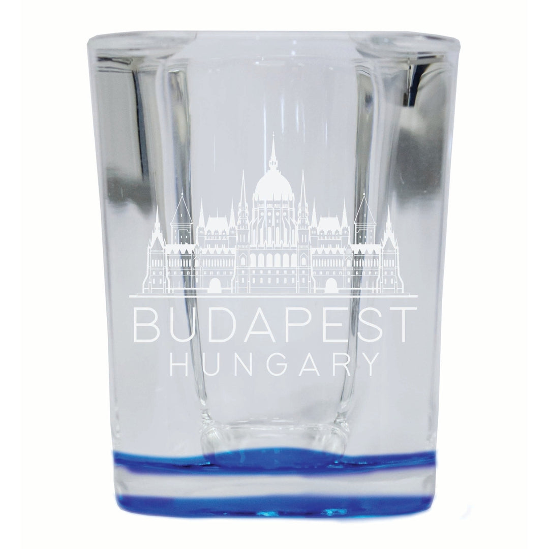 Budapest Hungary Souvenir 2 Ounce Engraved Shot Glass Square Image 1