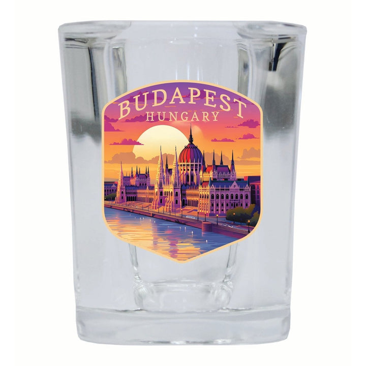 Budapest Hungary Parliament Building Design Souvenir 2 Ounce Shot Glass Square Image 4