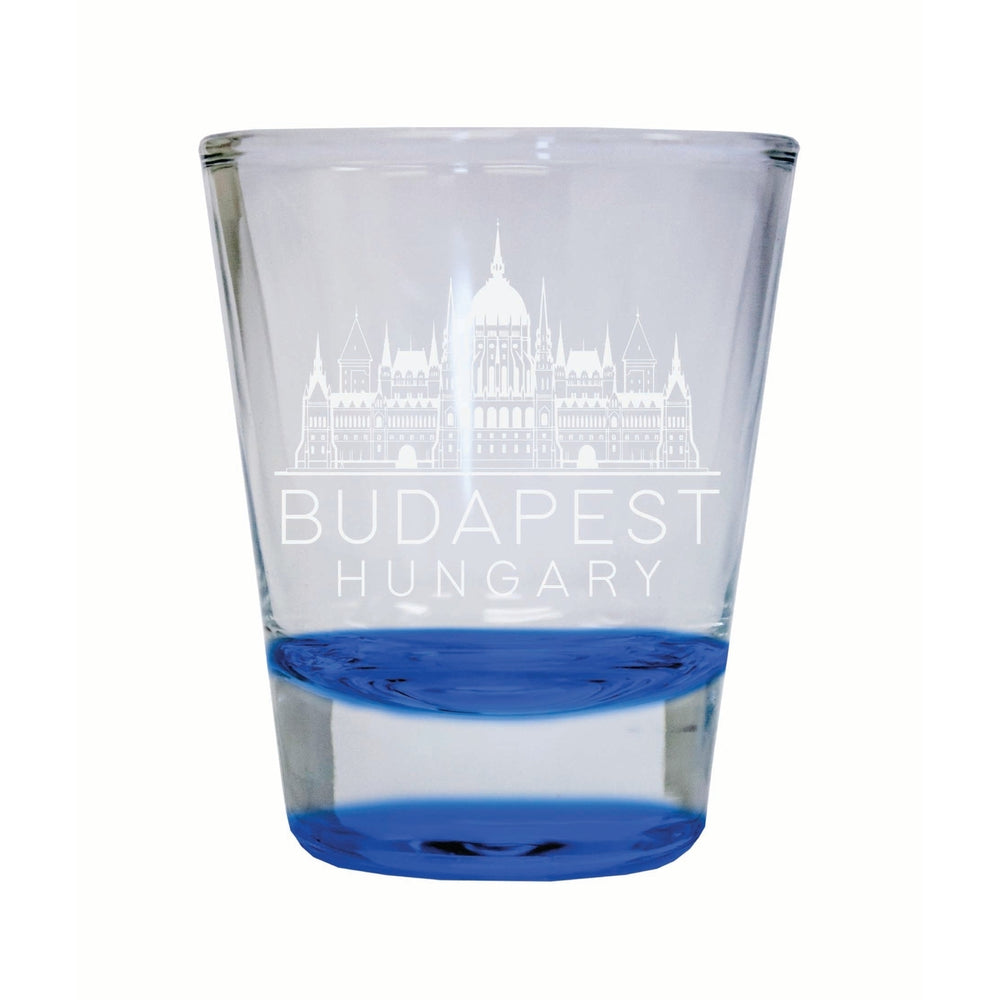 Budapest Hungary Souvenir 2 Ounce Engraved Shot Glass Round Image 2