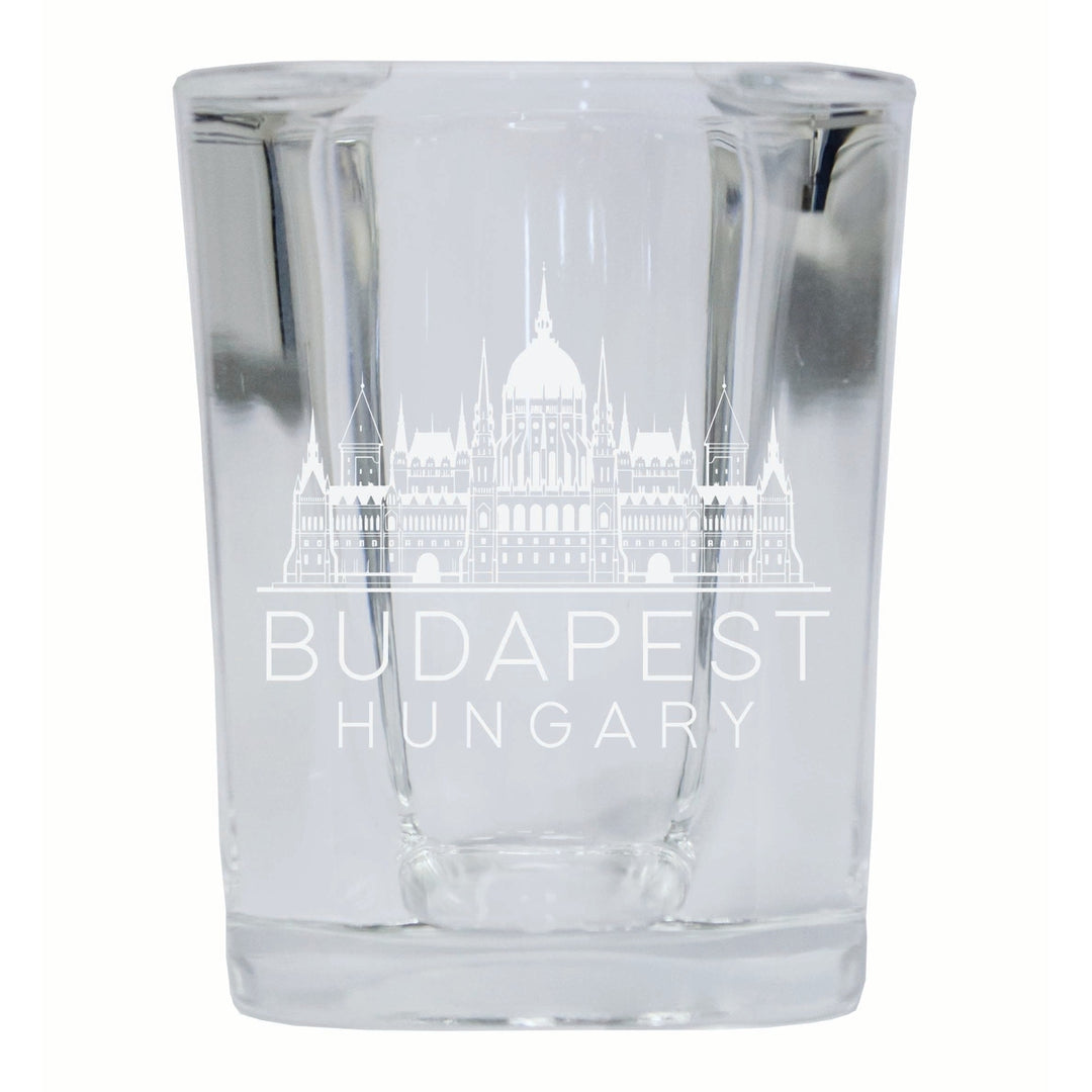 Budapest Hungary Souvenir 2 Ounce Engraved Shot Glass Square Image 2