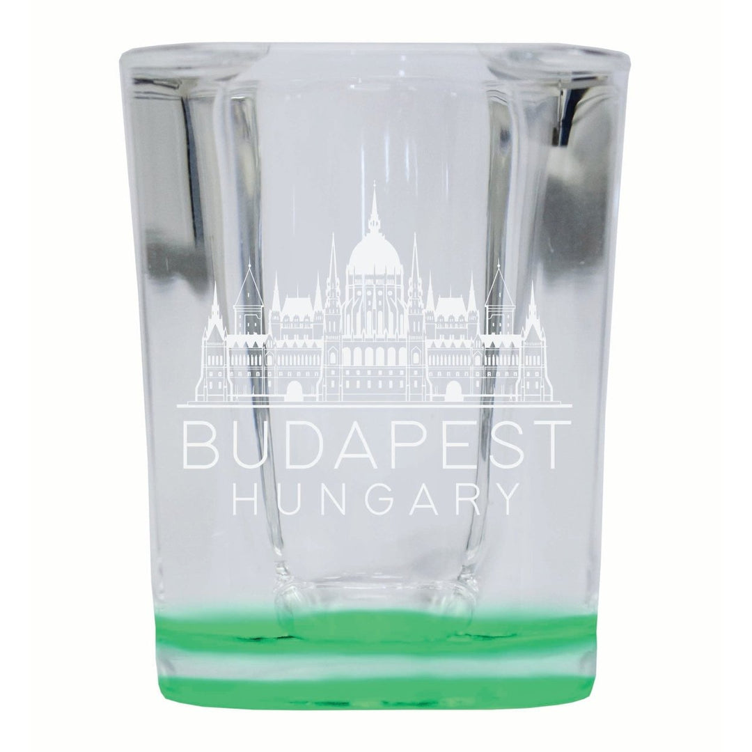 Budapest Hungary Souvenir 2 Ounce Engraved Shot Glass Square Image 3