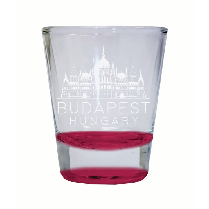 Budapest Hungary Souvenir 2 Ounce Engraved Shot Glass Round Image 3