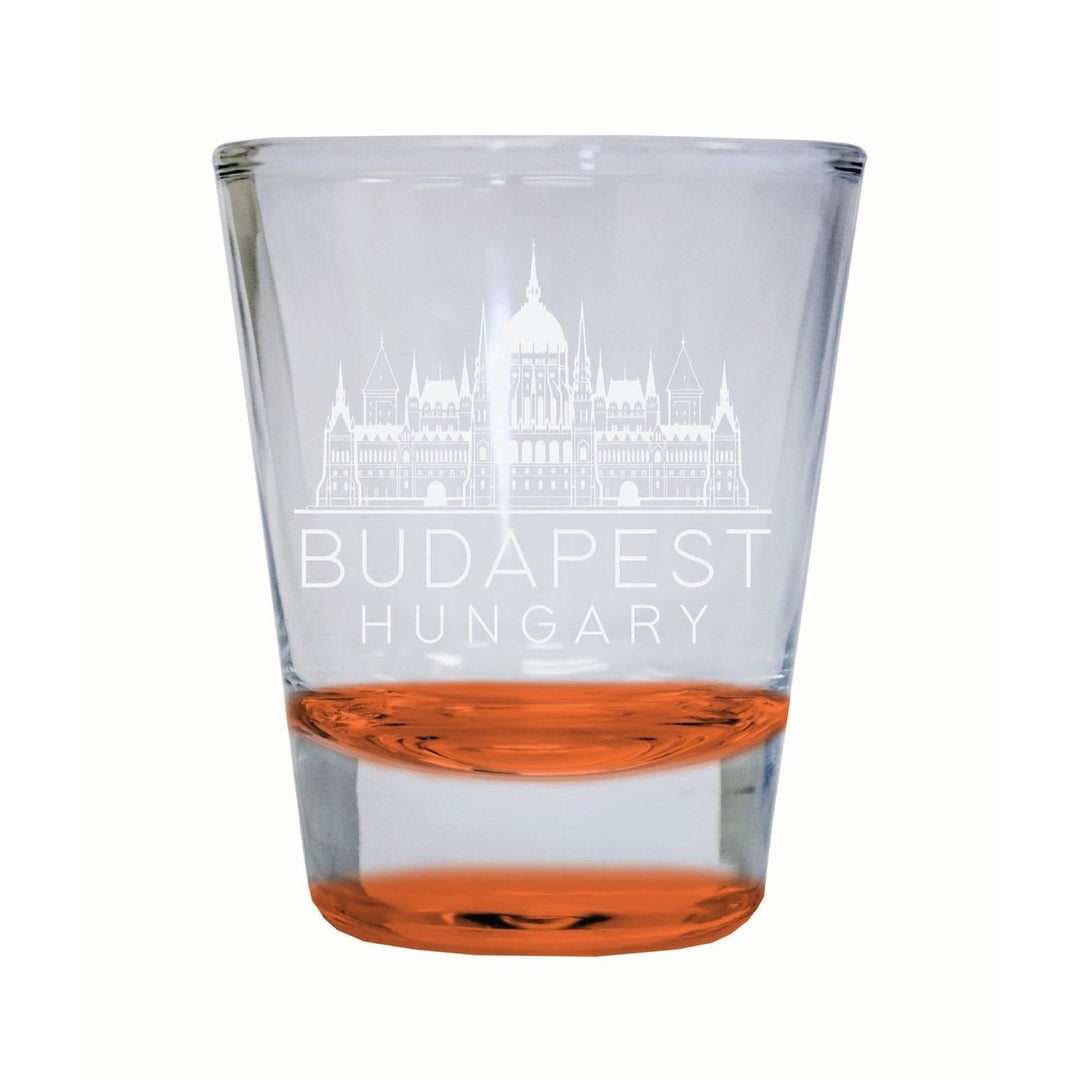 Budapest Hungary Souvenir 2 Ounce Engraved Shot Glass Round Image 4