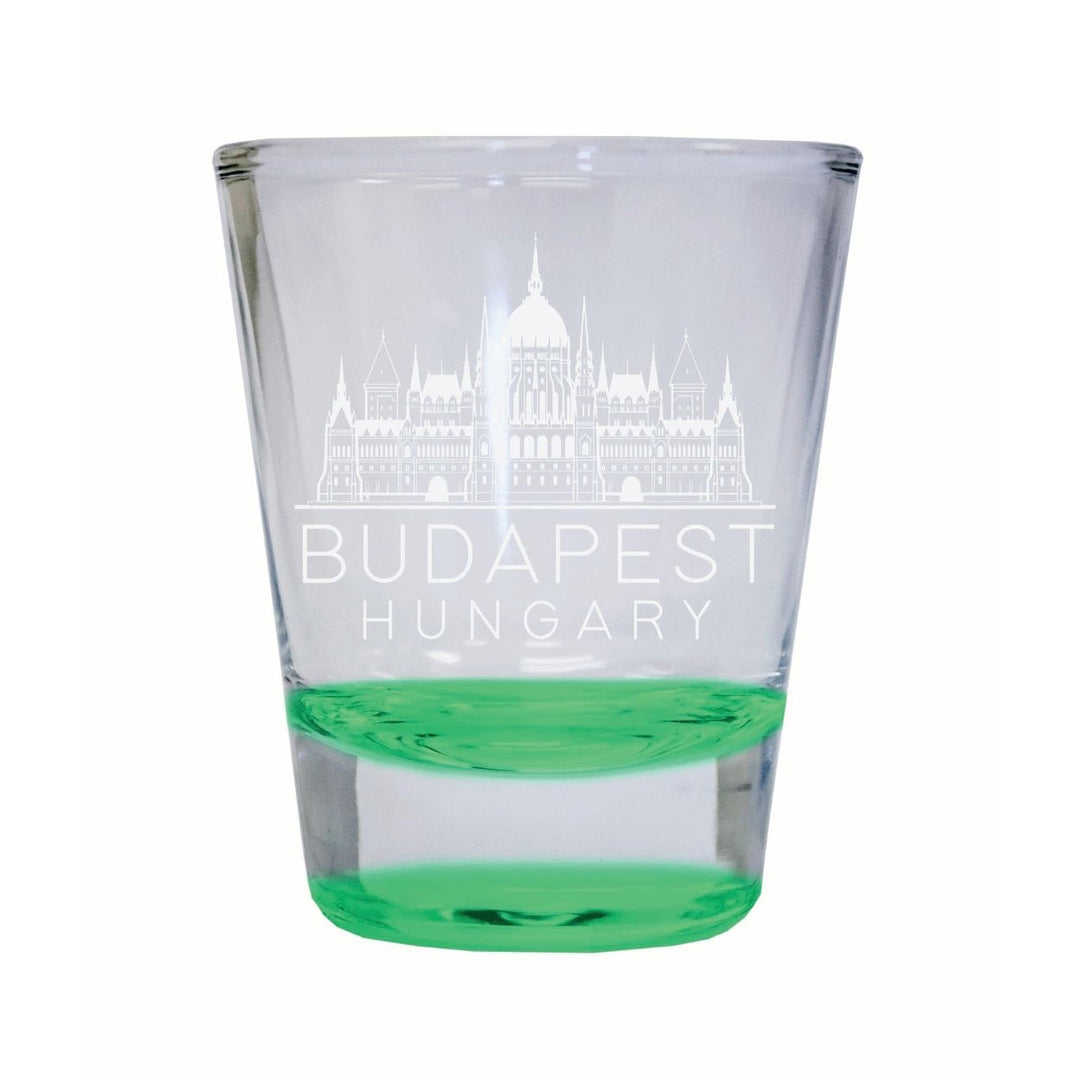 Budapest Hungary Souvenir 2 Ounce Engraved Shot Glass Round Image 4