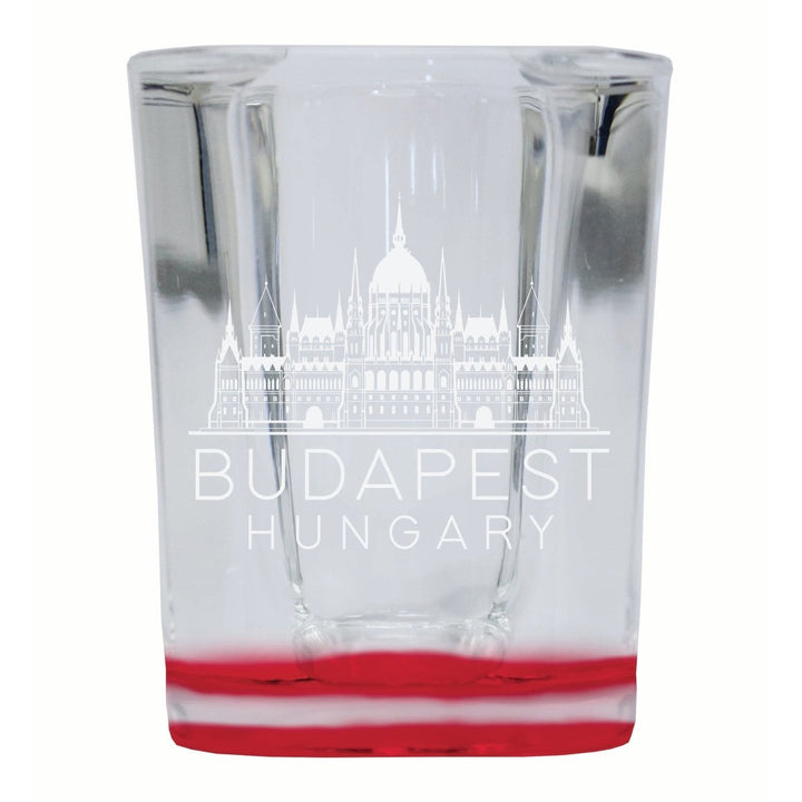 Budapest Hungary Souvenir 2 Ounce Engraved Shot Glass Square Image 1