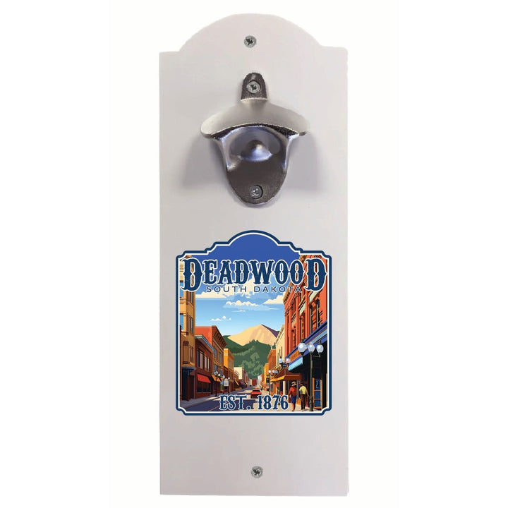 Deadwood South Dakota Wild West Design Souvenir Wall mounted bottle opener Image 1