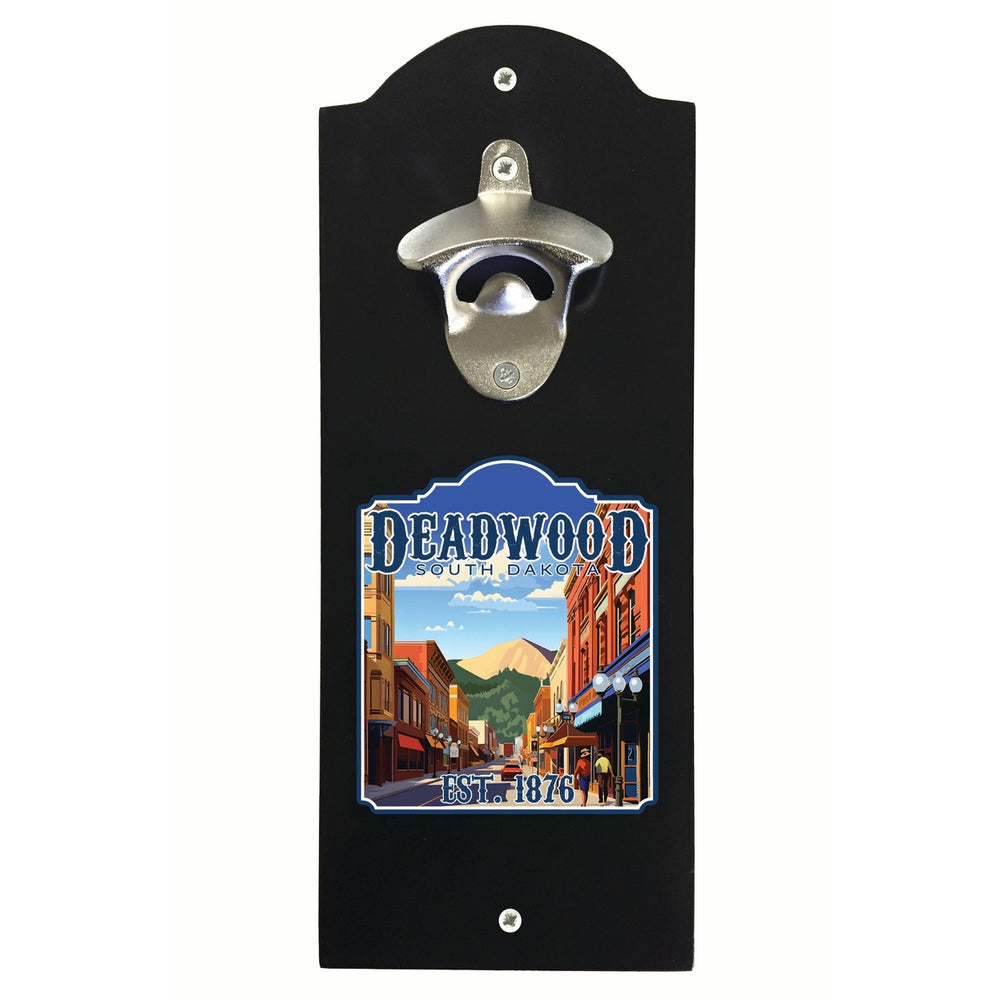 Deadwood South Dakota Wild West Design Souvenir Wall mounted bottle opener Image 2