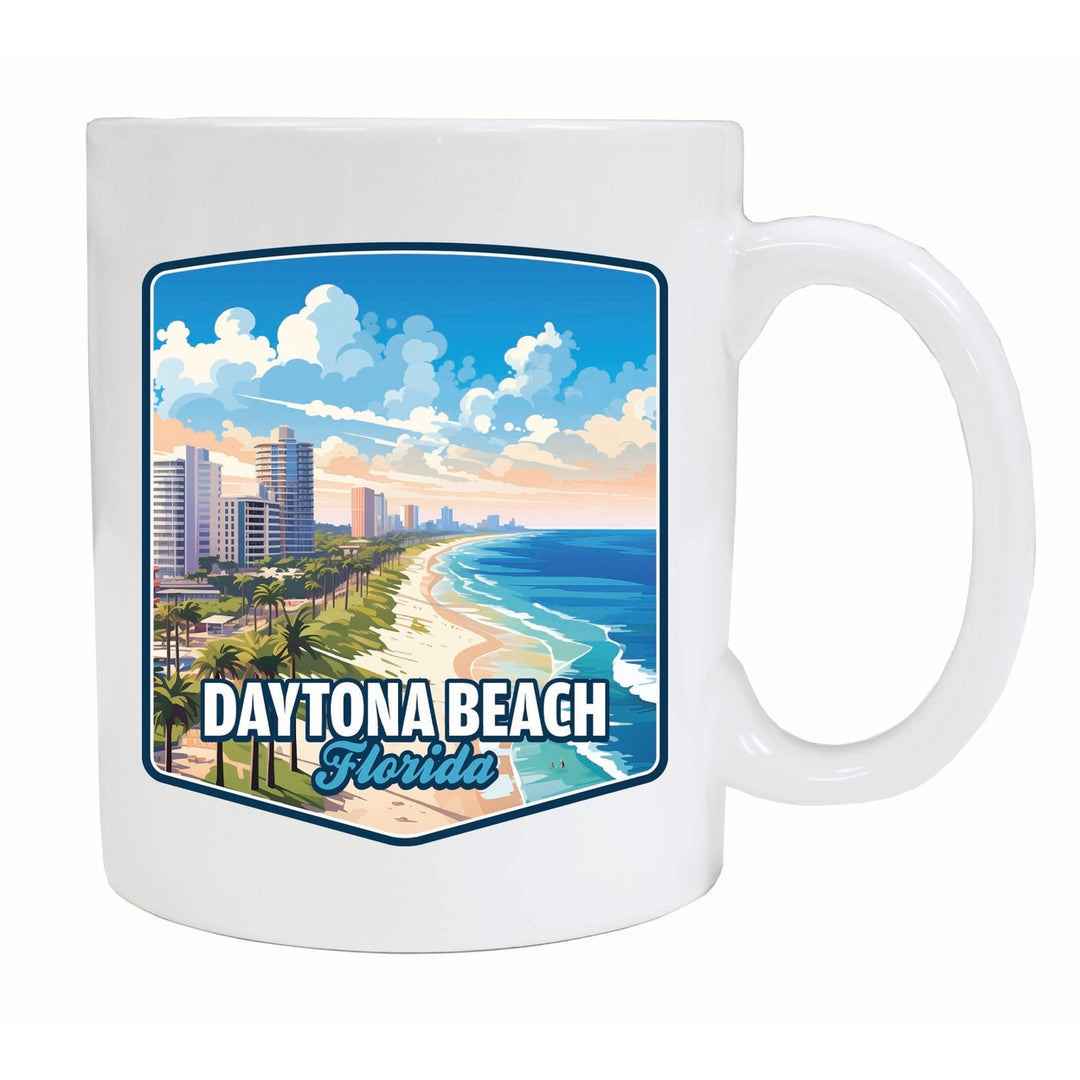 Daytona Beach Florida Ocean Shoreline Design Souvenir 12 oz Ceramic Coffee Mug Image 1