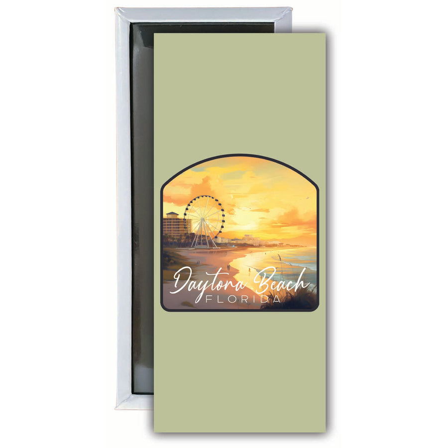 Daytona Beach Florida Boardwalk Ferris Wheel Design Souvenir Fridge Magnet 4.75 x 2 Inch Image 1