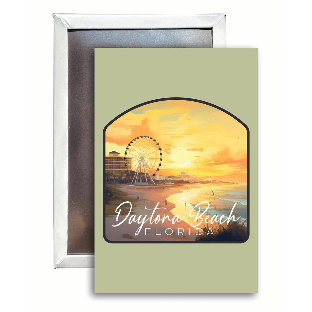 Daytona Beach Florida Boardwalk Ferris Wheel Design Souvenir Refrigerator Magnet 2.5"X3.5" Image 1