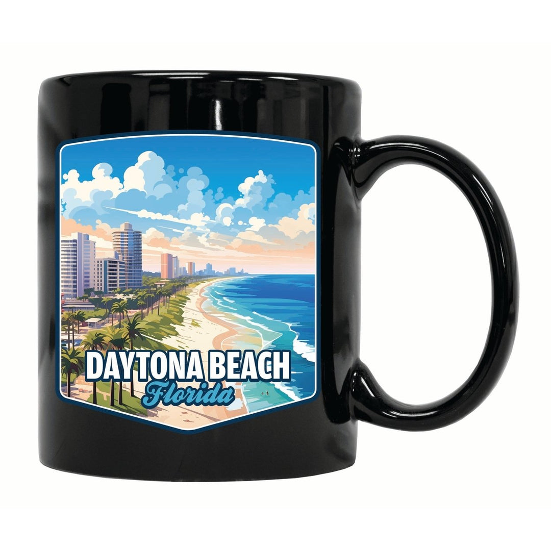 Daytona Beach Florida Ocean Shoreline Design Souvenir 12 oz Ceramic Coffee Mug Image 2